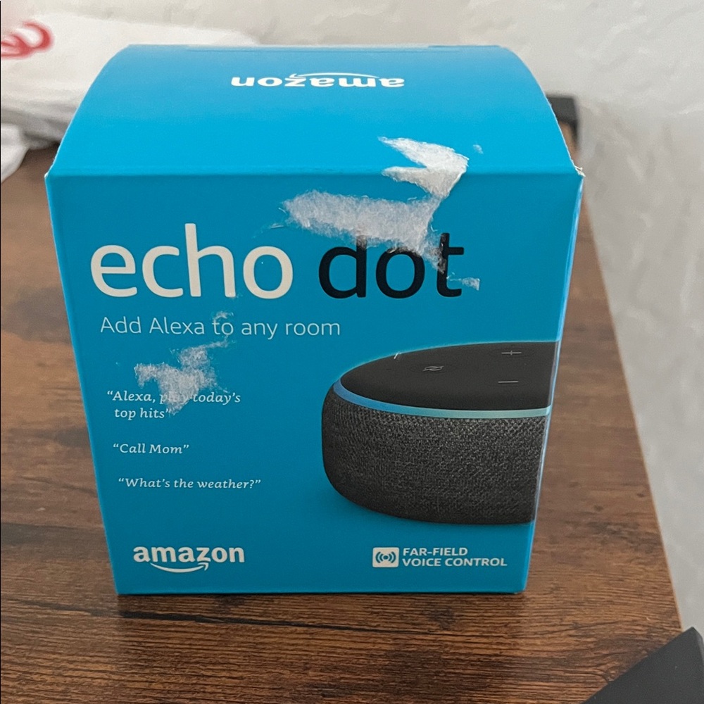 Amazon Echo Dot in Black and Blue